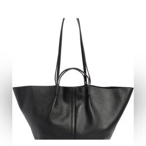 AllSaints Black Genuine Leather Tote Bag